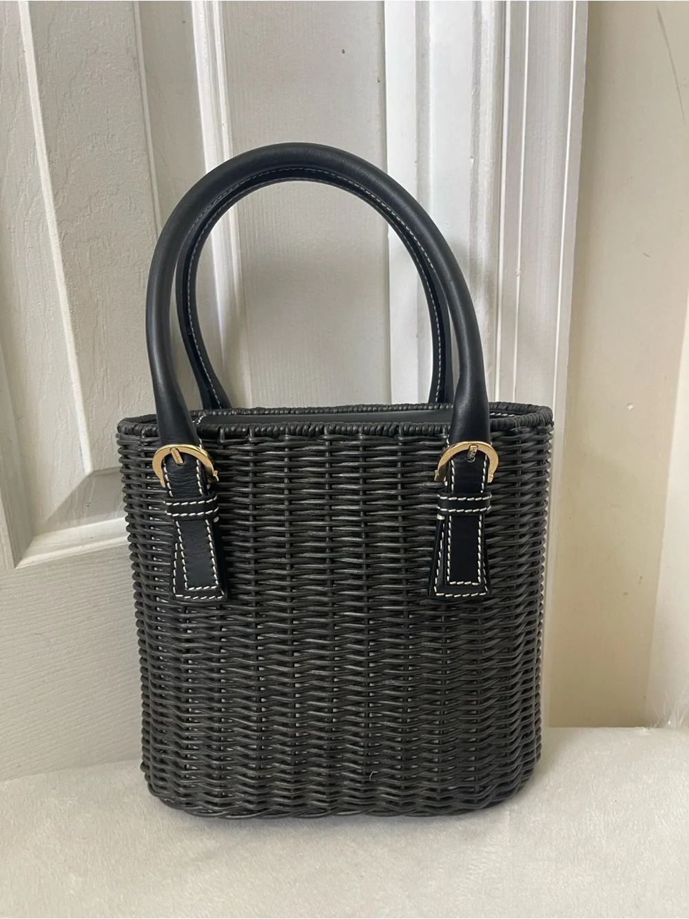 Salvatore Ferragamo vintage Gancini Rattan handbag